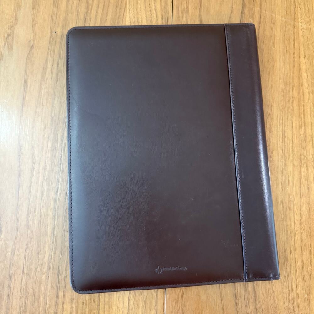 Franklin Covey Italian Leather Padfolio Brown Planner 12.75” x 9.5”
